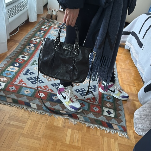 Brown Patent Leather Convertible Crossbody Bag - Picture 3 of 14